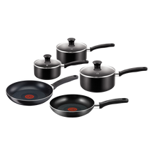 Load image into Gallery viewer, Tefal Black Aluminium Non-Stick 8 Piece Cookware Set