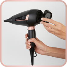 Load image into Gallery viewer, Rowenta Pro Power Hair Dryer 2200 W Ionic Black and Blush
