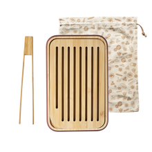 Load image into Gallery viewer, Pebbly Baker Set - 1 Bread Board, 1 Toast Tong & 1 Bread Bag