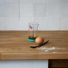 Load image into Gallery viewer, Pebbly Blue Glass Measuring Jug with Silicone Base - 200 ml