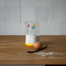 Load image into Gallery viewer, Pebbly Yellow Glass Measuring Jug with Silicone Base - 500 ml