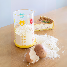 Load image into Gallery viewer, Pebbly Yellow Glass Measuring Jug with Silicone Base - 500 ml