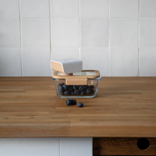 Load image into Gallery viewer, Pebbly 5 Piece Set: 4 Rectangular Glass Storage Boxes & Air Vacuum Pump