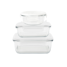 Load image into Gallery viewer, Pebbly 3 Piece Box Set: Square 800 ml, Round 620 ml, Rectangular 650 ml in a Gift Box