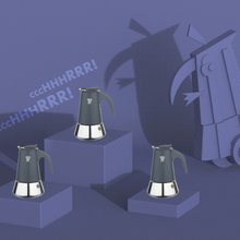 Load image into Gallery viewer, Pezzetti Steel Express Stove Top Coffee Maker - Grey - Room+