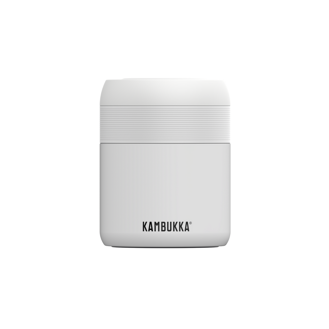 Kambukka Bora SS Double Wall Insulated Lunch Box Chalk White - 600 ml