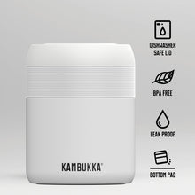 Load image into Gallery viewer, Kambukka Bora SS Double Wall Insulated Lunch Box Chalk White - 600 ml
