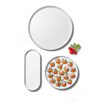 Blim+ Minerva Tray Large in white, with a round tray and canapés