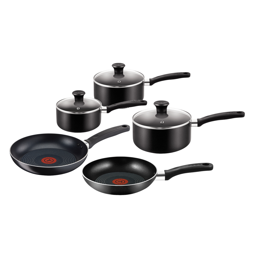 Tefal Black Aluminium Non-Stick 8 Piece Cookware Set