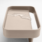 Blim+ Battigia Sponge Holder in taupe, close-up of the tray with water on it