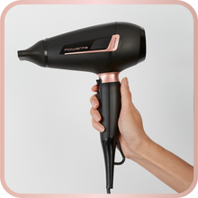 Load image into Gallery viewer, Rowenta Pro Power Hair Dryer 2200 W Ionic Black and Blush
