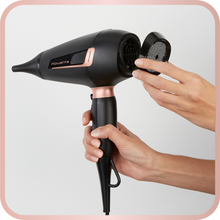 Load image into Gallery viewer, Rowenta Pro Power Hair Dryer 2200 W Ionic Black and Blush
