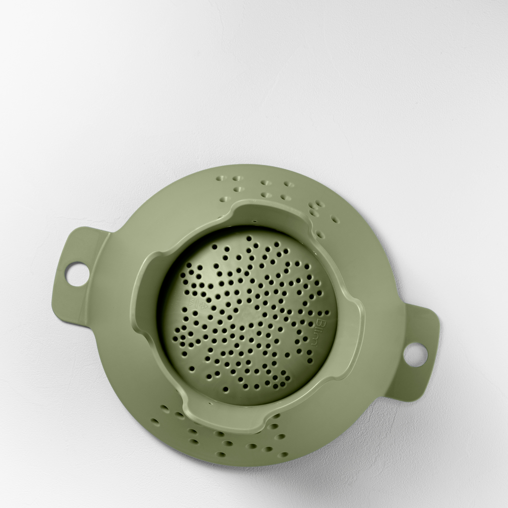 Blim+ Cosmo Colander Medium in green, seen from above