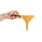 Blim+ Dolina Funnel in yellow, with a hand holding the handle