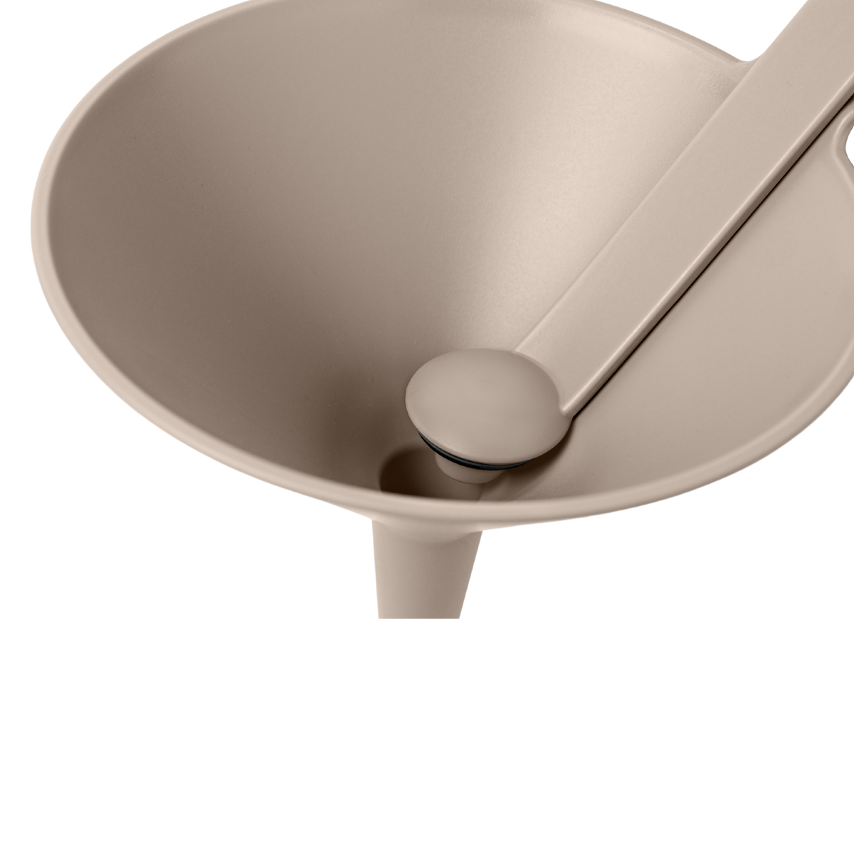 Blim+ Dolina Funnel in taupe, top view with the handle