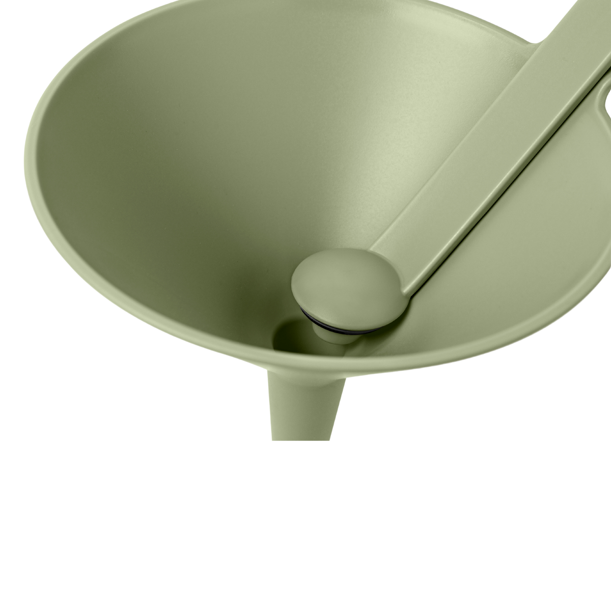 Blim+ Dolina Funnel in green, top view with the handle