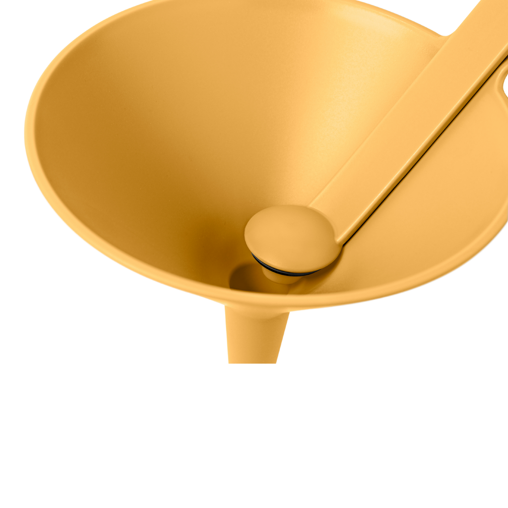 Blim+ Dolina Funnel in yellow, top view with the handle