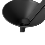 Blim+ Dolina Funnel in black, top view with the handle
