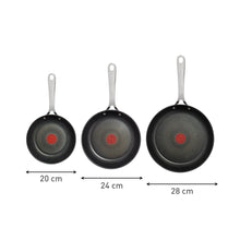 Load image into Gallery viewer, Tefal Jamie Oliver Cook's Direct Stainless Steel 3-Piece Frypan Set
