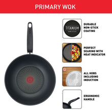 Load image into Gallery viewer, Tefal Primary Stainless Steel Wok Pan 28 cm
