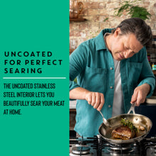 Load image into Gallery viewer, Jamie Oliver by Tefal Cook Smart Uncoated Stainless Steel Frying Pan 24 cm
