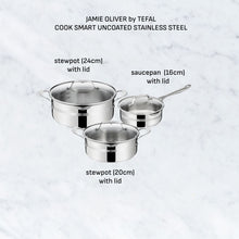 Load image into Gallery viewer, Jamie Oliver by Tefal Cook Smart Uncoated Stainless Steel 6-Piece Cookware Set
