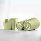 Blim+ Gocciolo Cutlery Drainer in green, with the two parts shown side by side