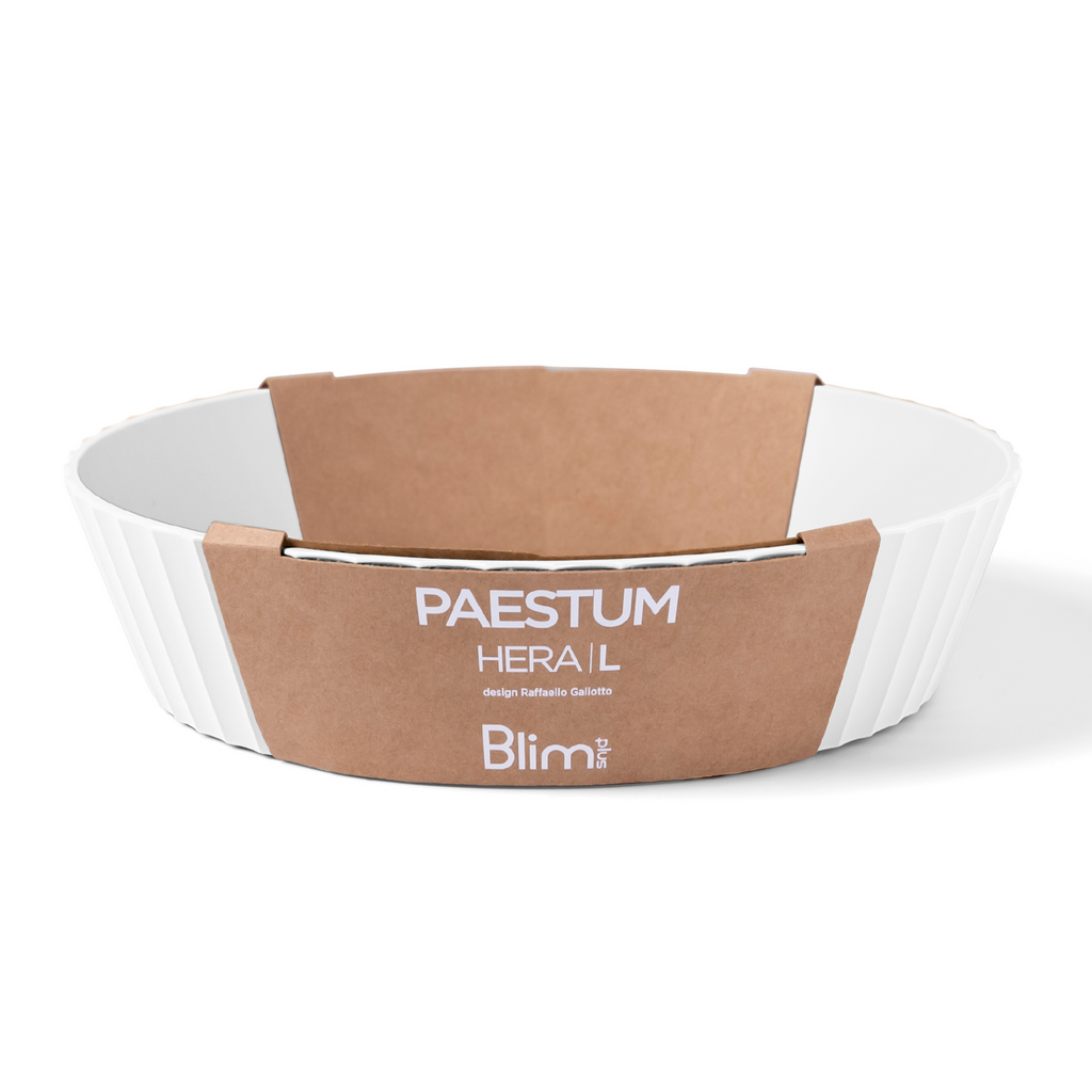 Blim+ Nettuno Bowl Large in white, with its paper packaging band