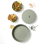 Blim+ Nettuno Bowl Large in green, seen from above beside a bowl of food