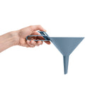 Blim+ Dolina Funnel in blue, with a hand holding the handle
