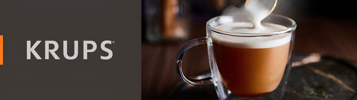 Krups: a cappuccino in a glass cup