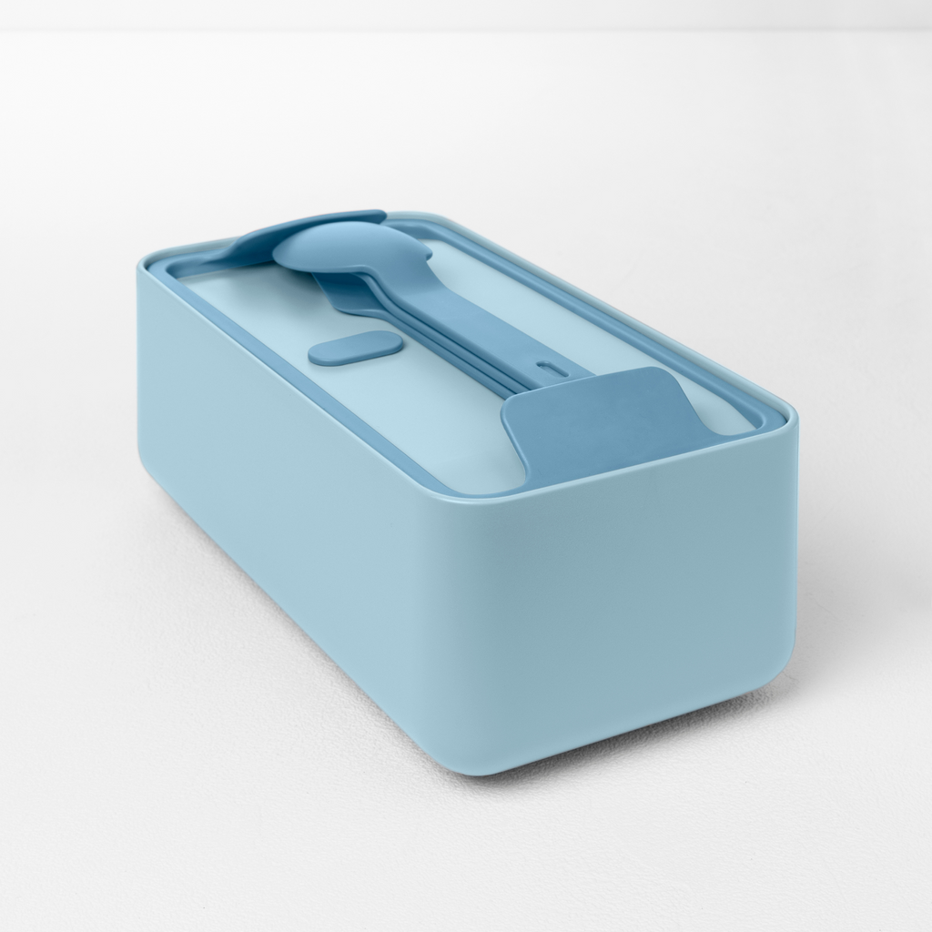 Blim+ Lunchbox Bauletto Small in blue, closed, front view