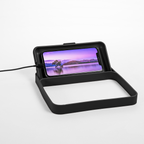 Blim+ Lunchbox Bauletto Small in black, lid used as a phone stand