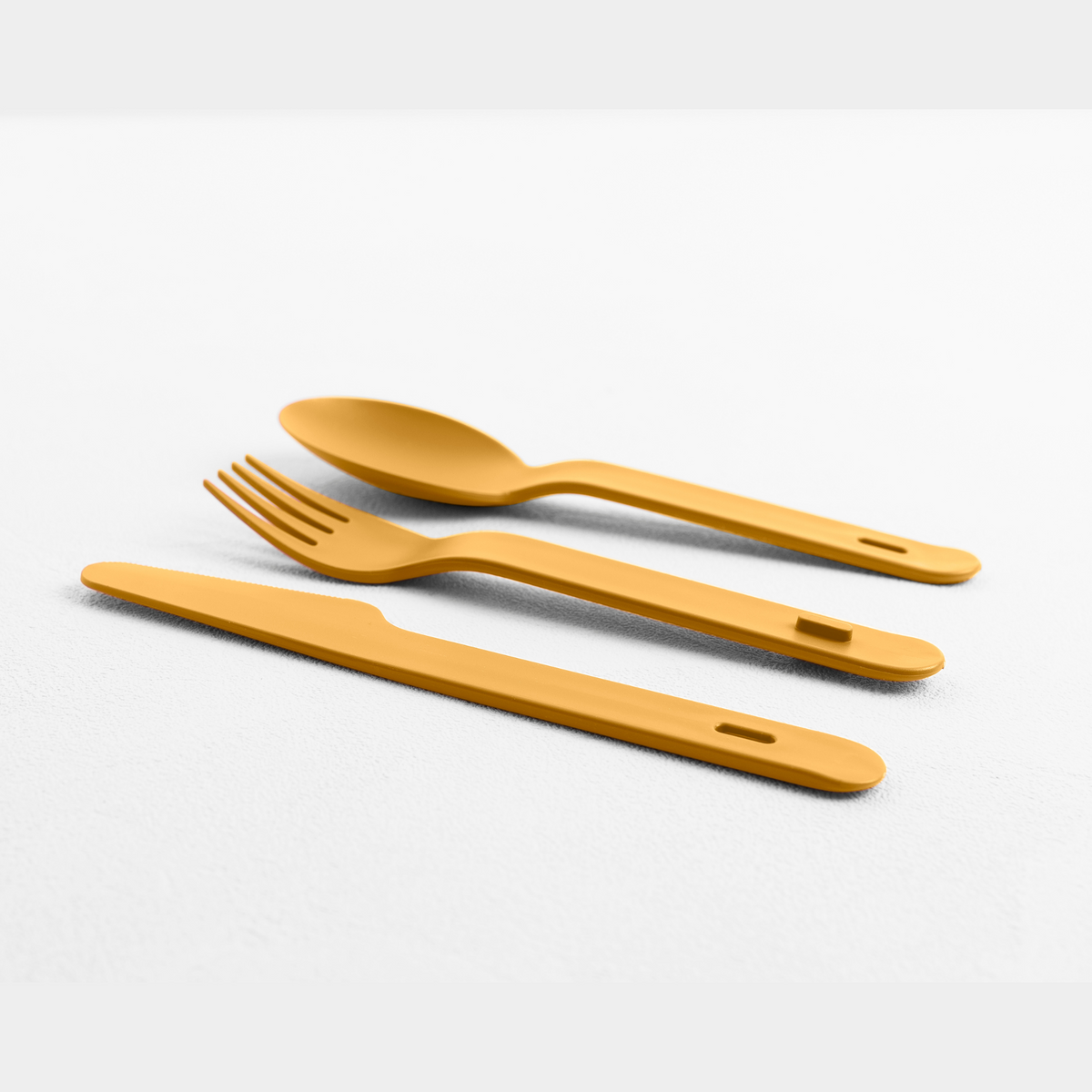 Blim+ Lunchbox Bauletto Medium with yellow cutlery set