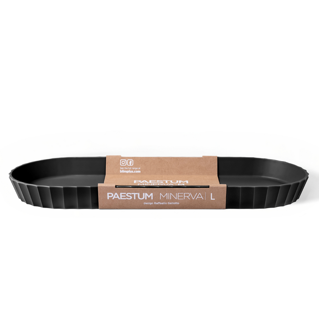 Blim+ Minerva Tray Large in black, with its paper packaging band