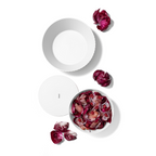 Blim+ Nettuno Bowl Extra Large in white, seen from above beside a bowl of food