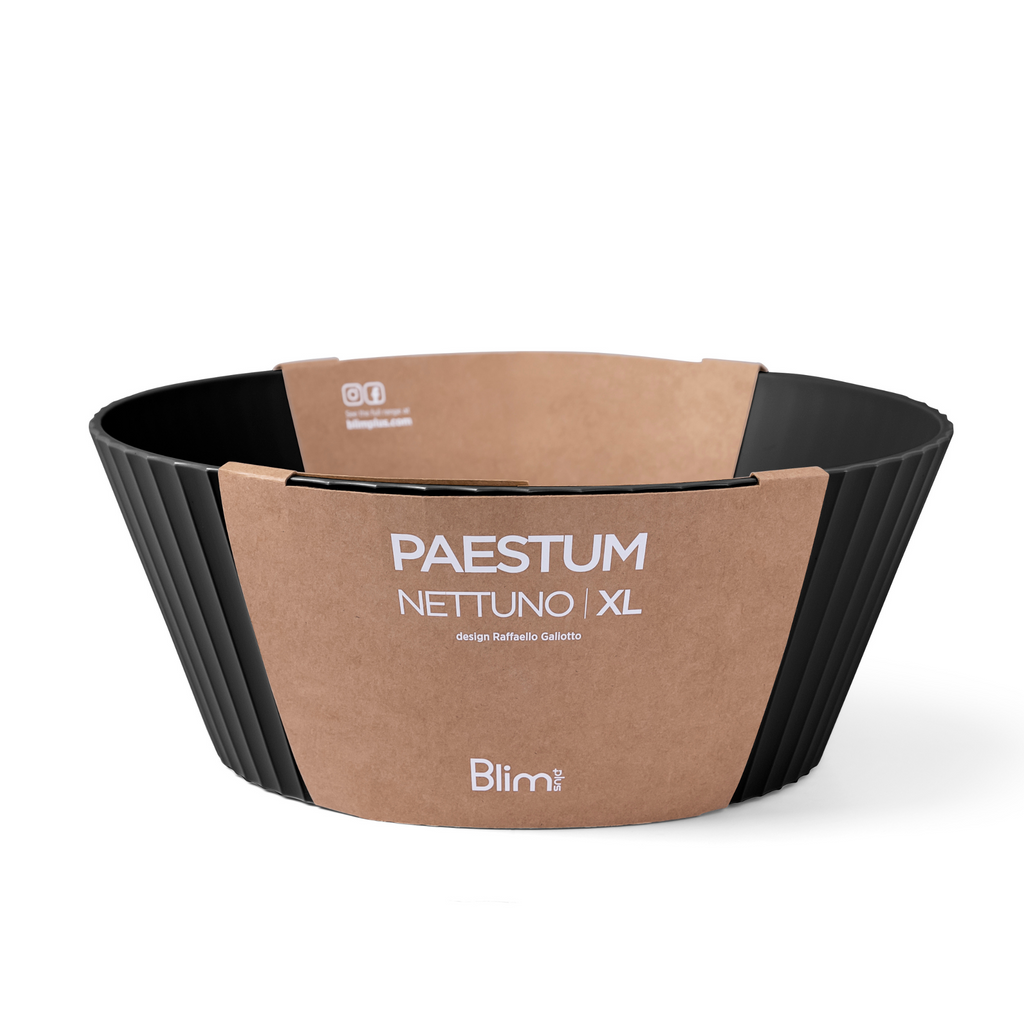 Blim+ Nettuno Bowl Extra Large in black, with its paper packaging band
