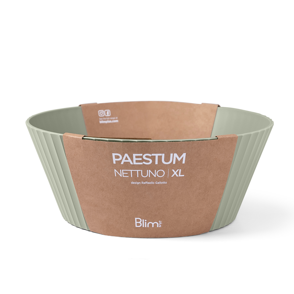 Blim+ Nettuno Bowl Extra Large in green, with its paper packaging band