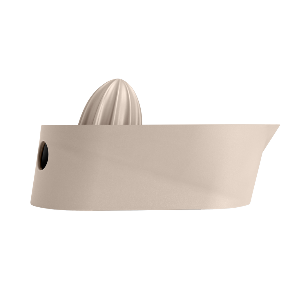 Blim+ Oblo' Juicer in taupe, side view