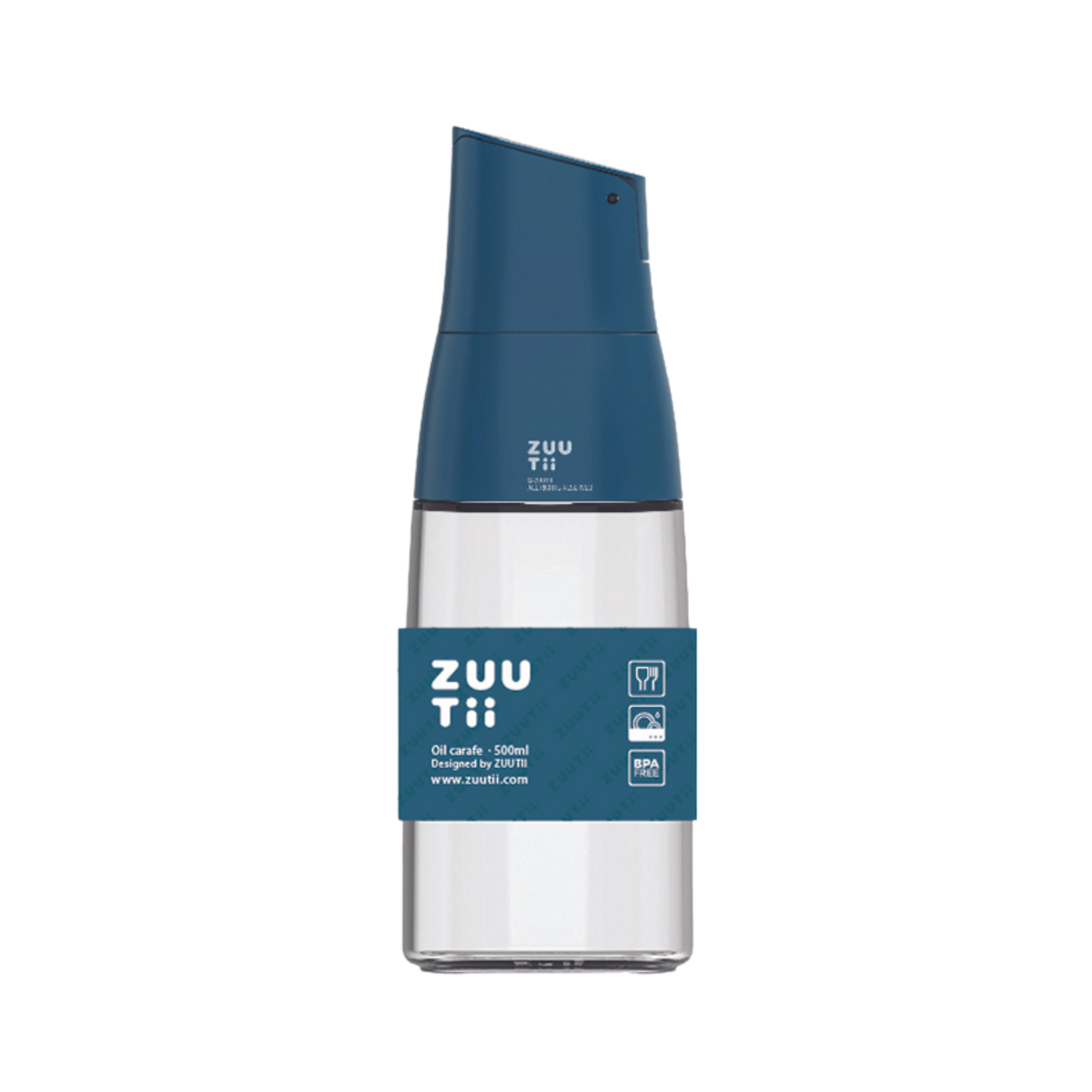 Zuutii Oil Dispenser in blue, front view