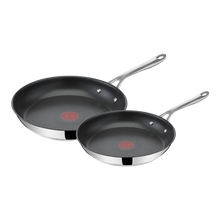 Load image into Gallery viewer, Tefal Jamie Oliver Cook's Direct Stainless Steel 2-Piece Frypan Set
