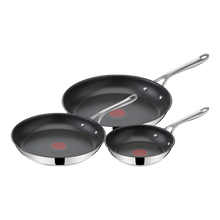 Load image into Gallery viewer, Tefal Jamie Oliver Cook's Direct Stainless Steel 3-Piece Frypan Set
