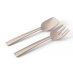 Blim+ Serving Tools Paestum in beige, the serving spoon and fork