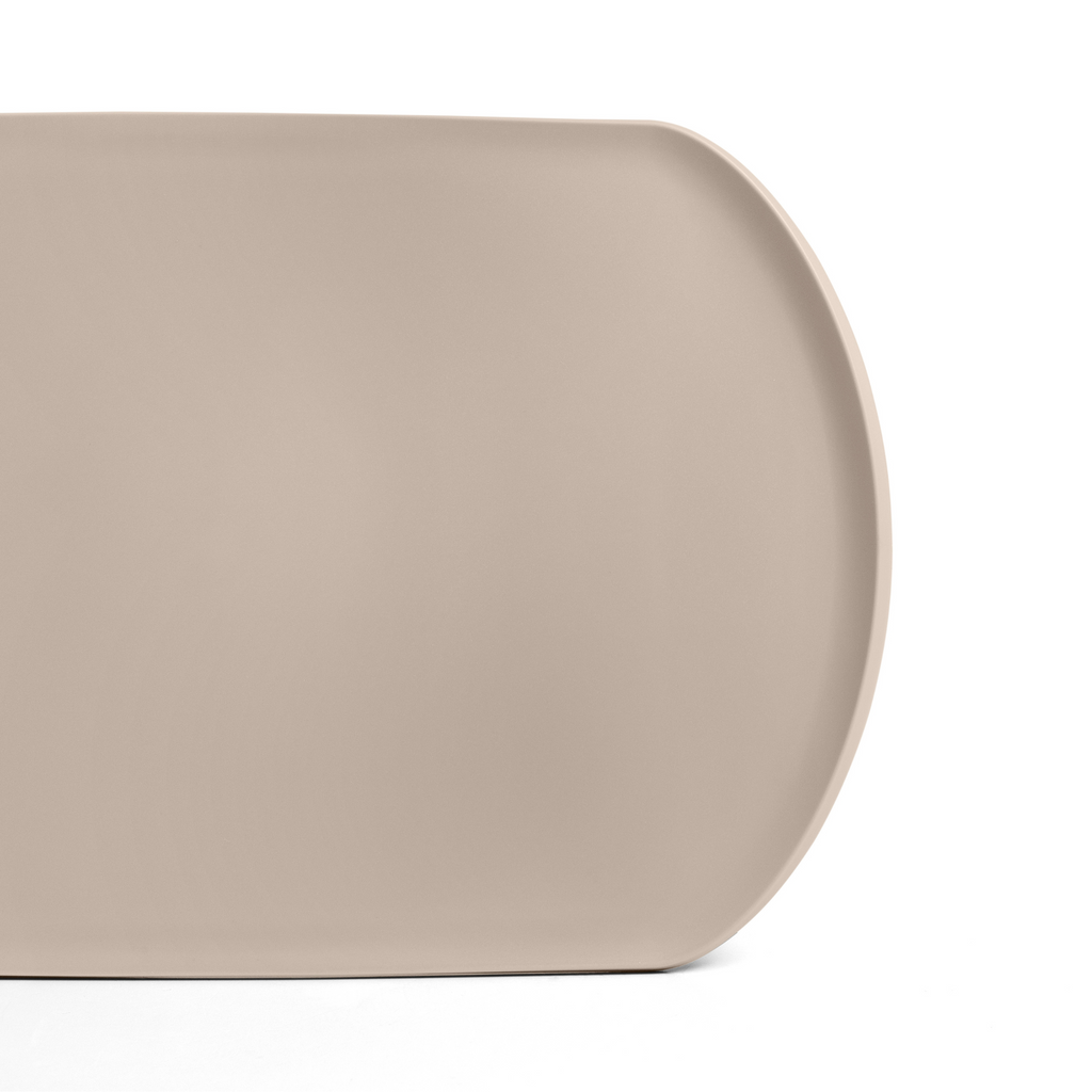 Blim+ Skateboard Chopping Board Medium in taupe, top view