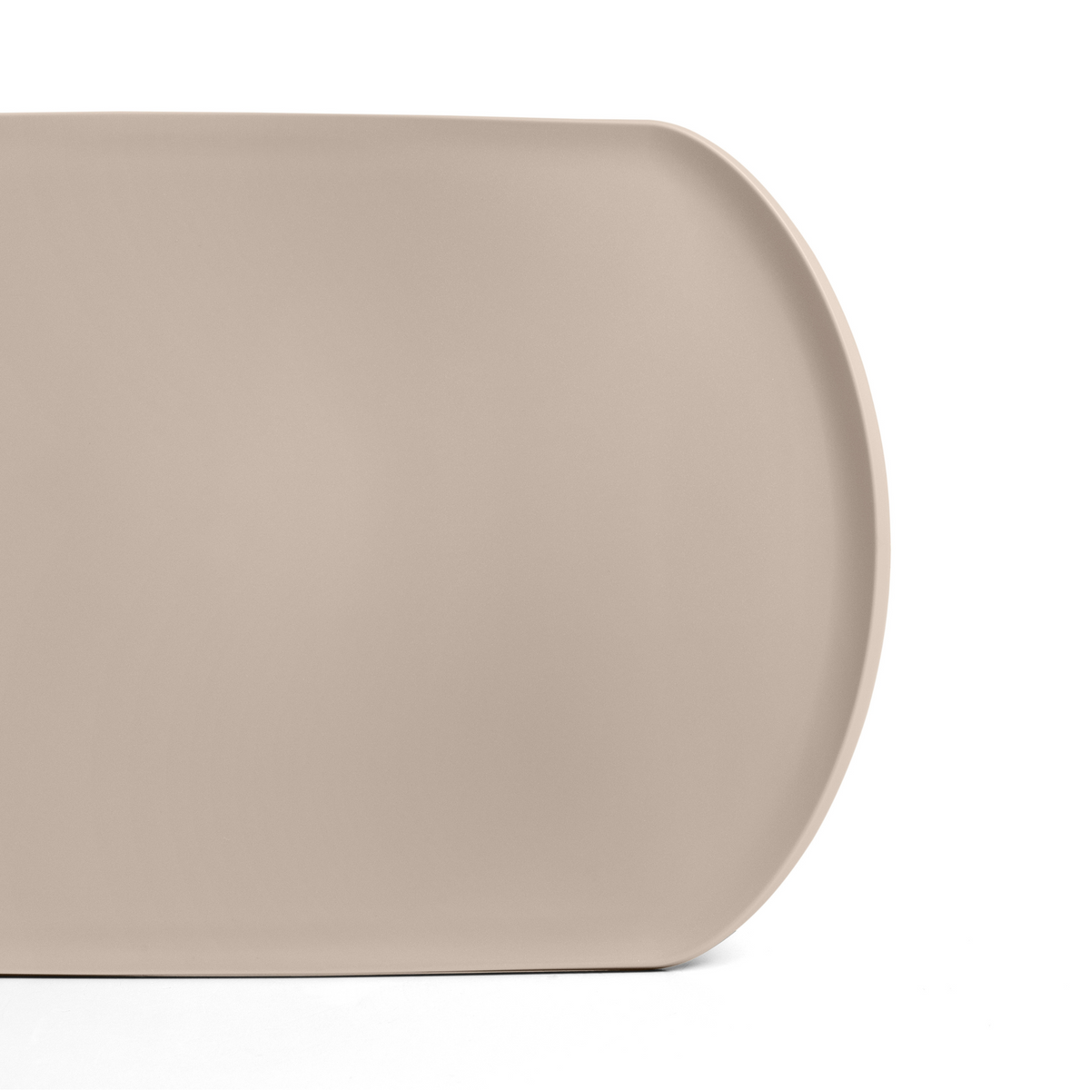 Blim+ Skateboard Chopping Board Medium in taupe, top view