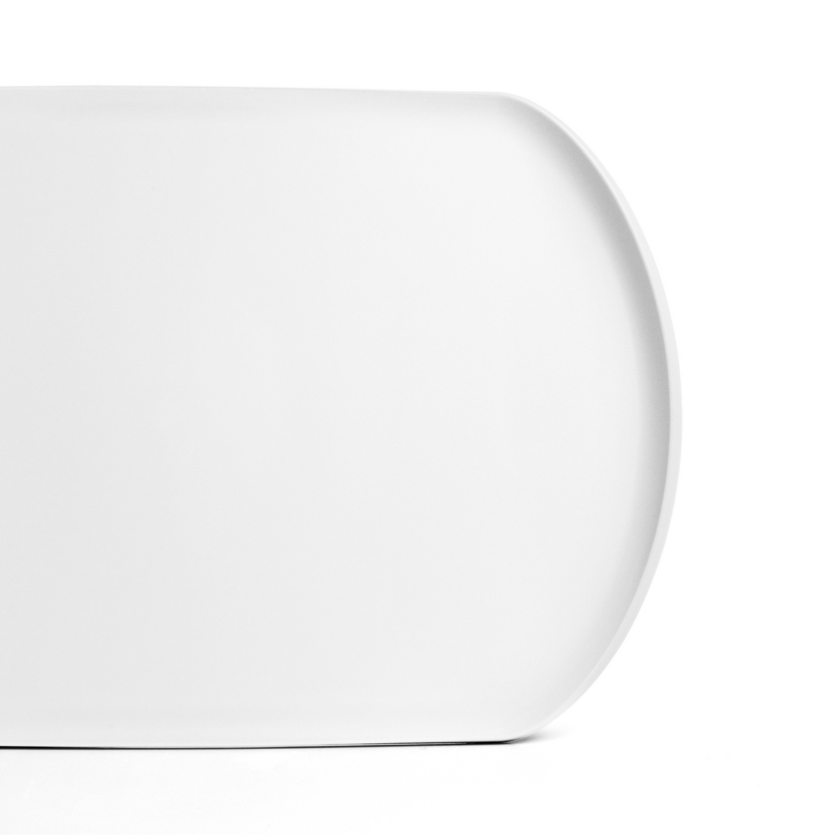 Blim+ Skateboard Chopping Board Medium in white, top view