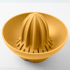 Blim+ UFO Juicer with QB Carafe in yellow, juicer top seen from above