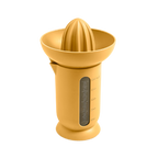 Blim+ UFO Juicer with QB Carafe in yellow, front view