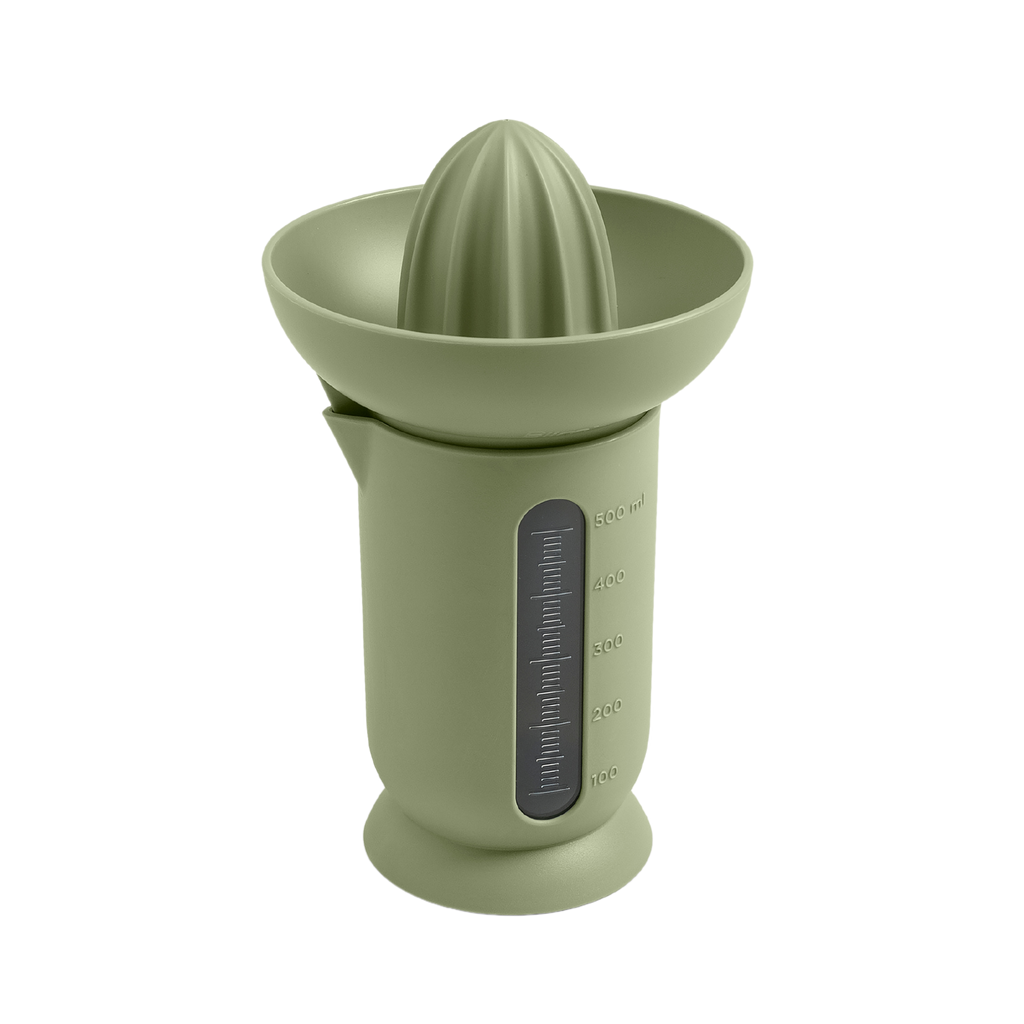 Blim+ UFO Juicer with QB Carafe in green, front view