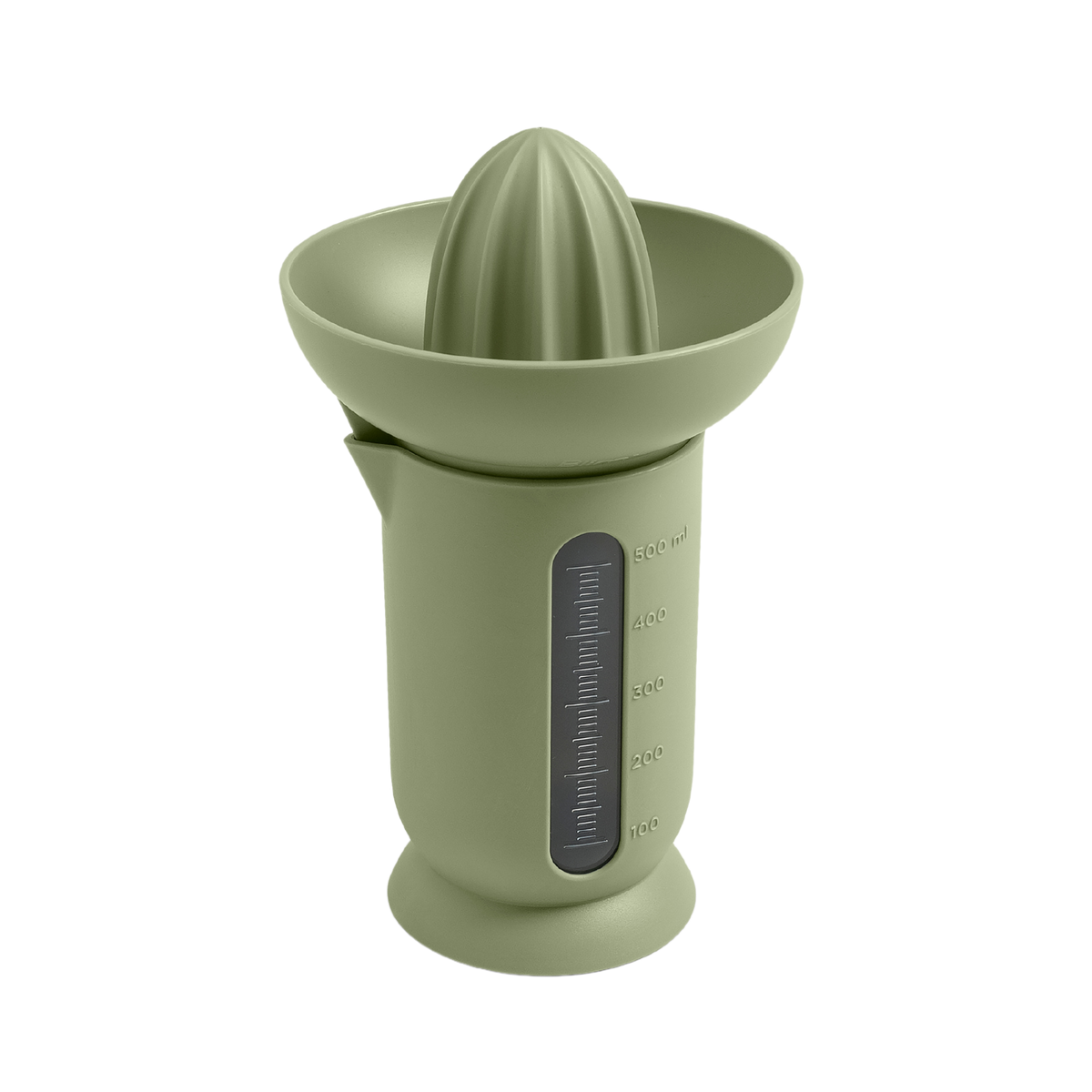Blim+ UFO Juicer with QB Carafe in green, front view